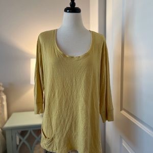 Eileen Fisher light mustard yellow colored top size XL